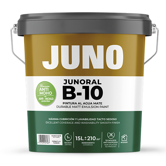 Pintura blanca semimate de interior junoral b10 juno 15l