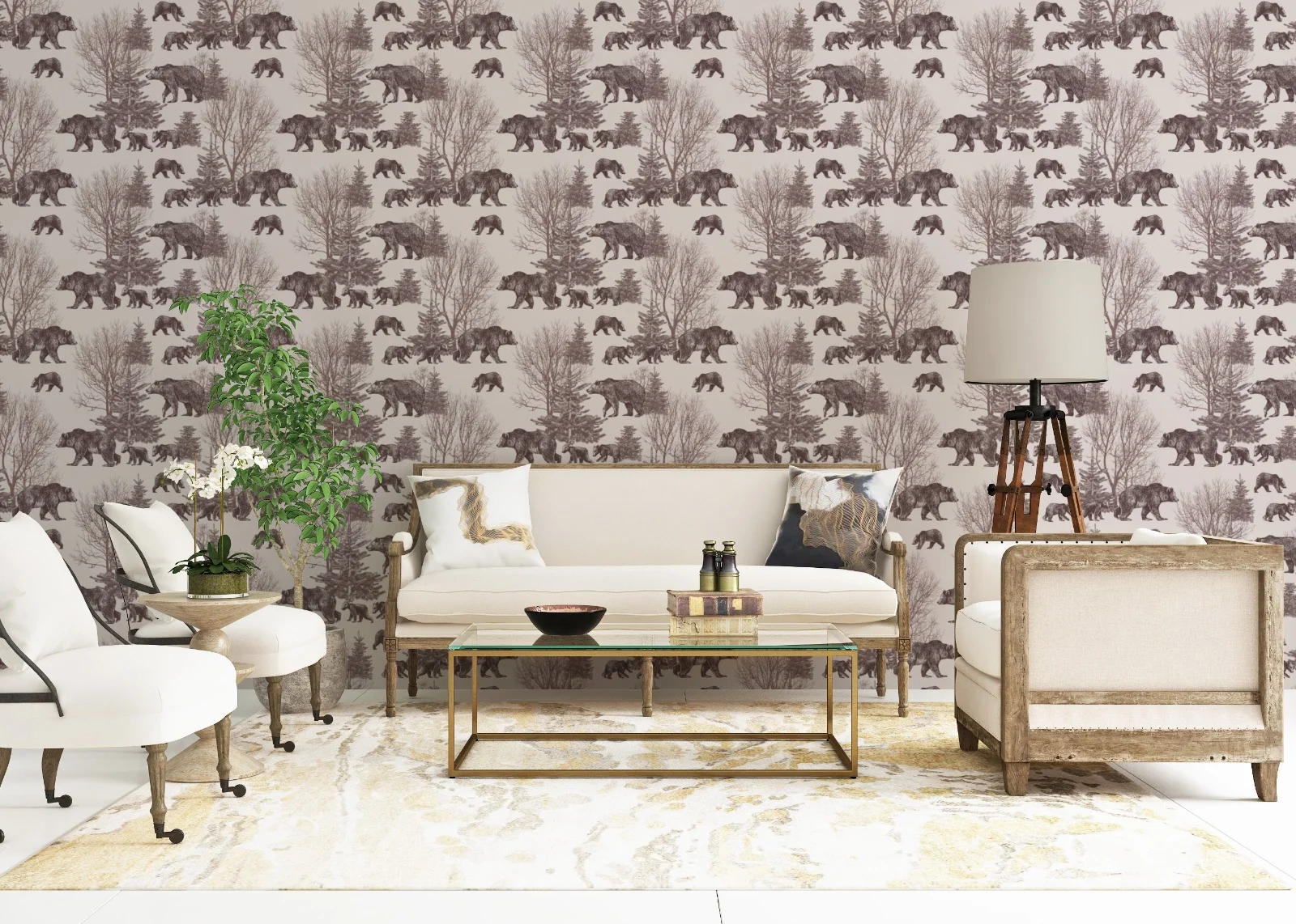Papel pintado Alaska | Bosque y Osos