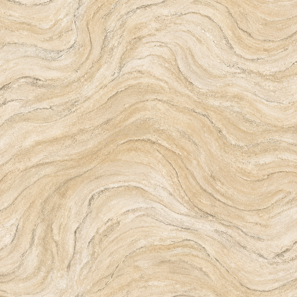 Papel Pintado Efecto Piedra Natural Ondulada en Beige y Crema - vista alternativa
