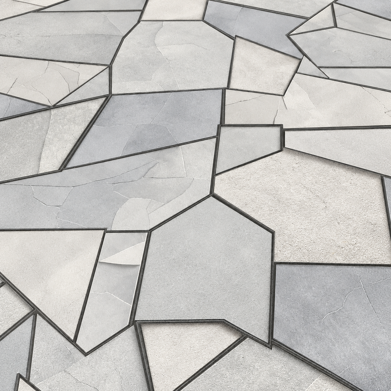 Papel Pintado Mosaico Geométrico en Blanco y Gris - vista alternativa