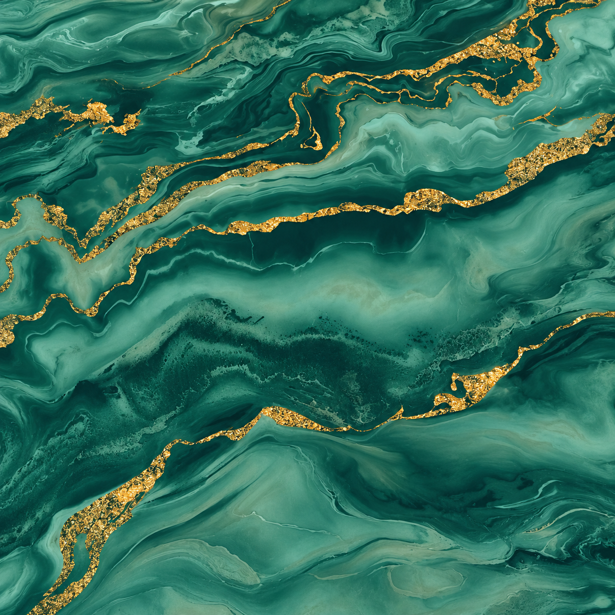 Papel pintado Mármol Verde con Vetas Doradas - vista alternativa