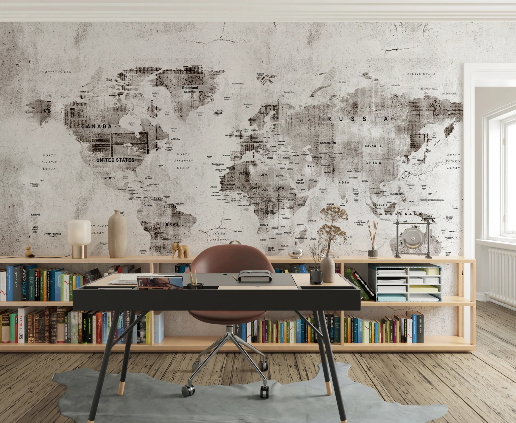 Mural Mapa Mundi Vintage — Un viaje por el mundo - vista alternativa
