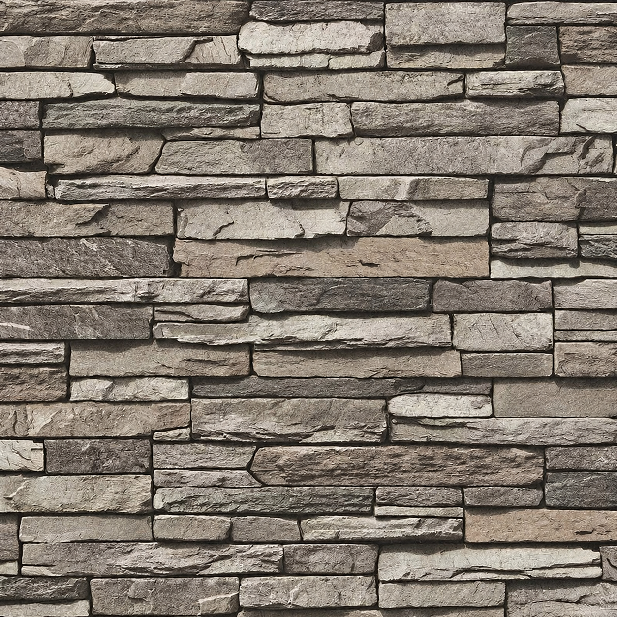 Papel pintado efecto piedra gris - vista alternativa