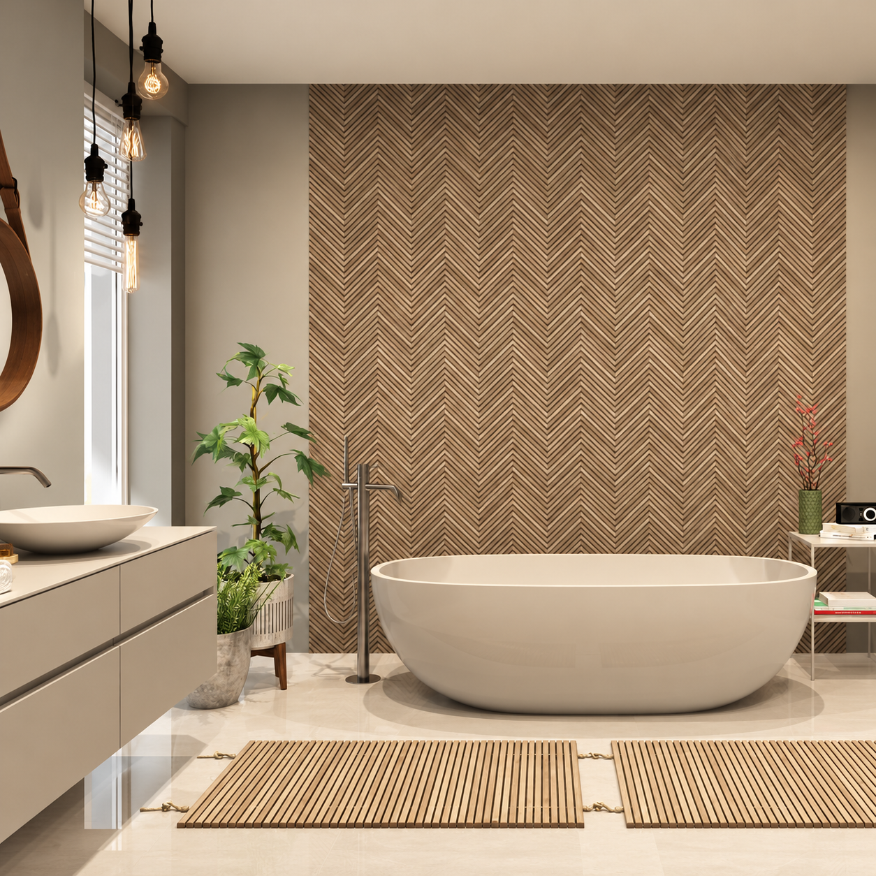 Papel Pintado Efecto Madera en Espiga - vista alternativa