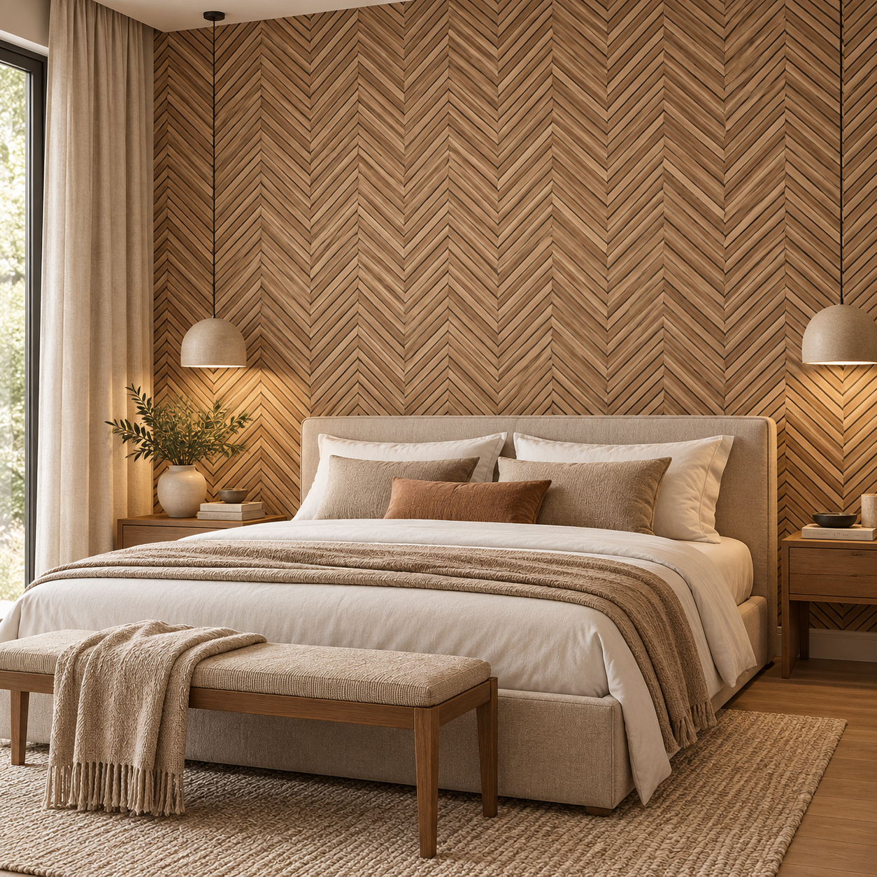 Papel Pintado Efecto Madera en Espiga