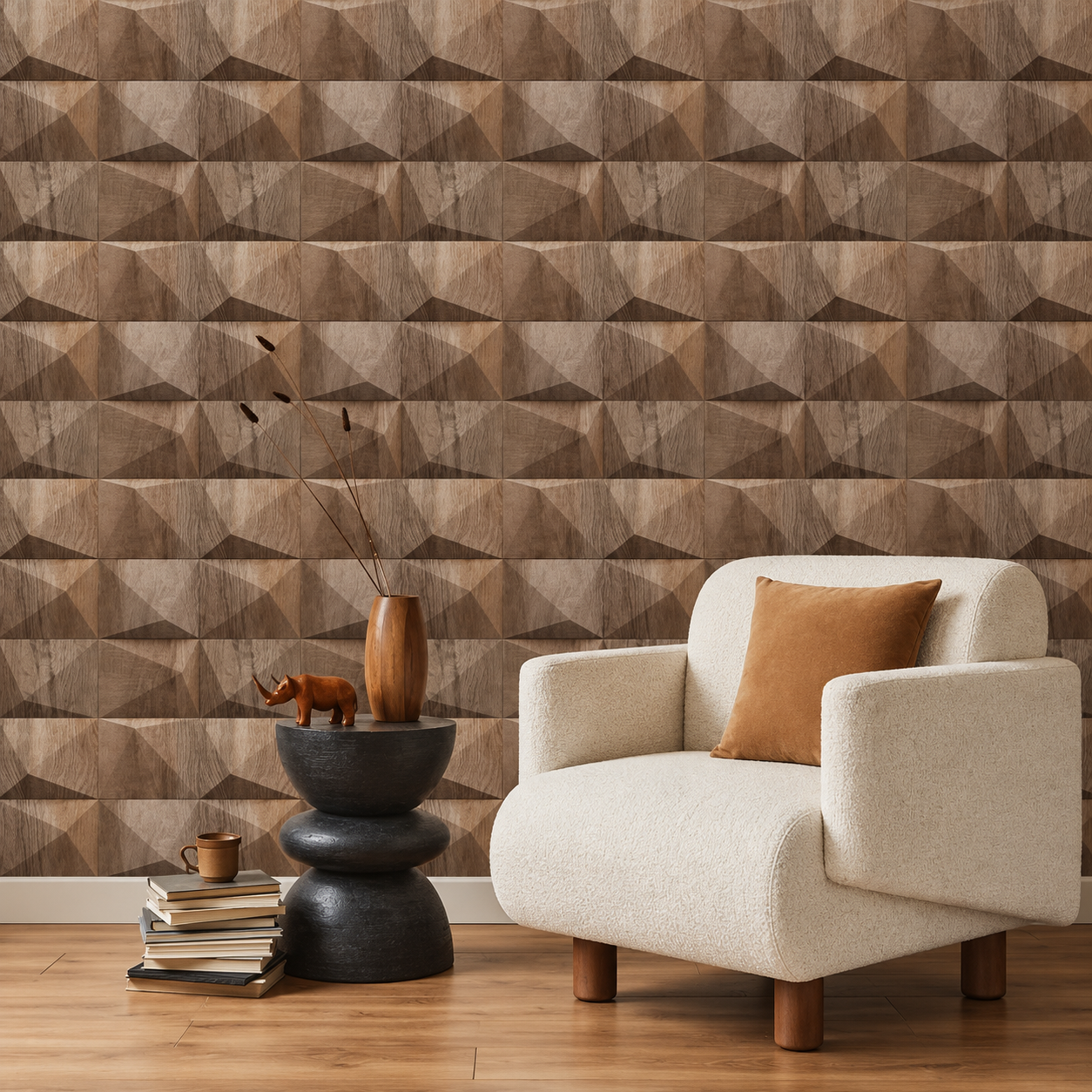 Papel Pintado Efecto Madera de Nogal, Elegancia y Calidez