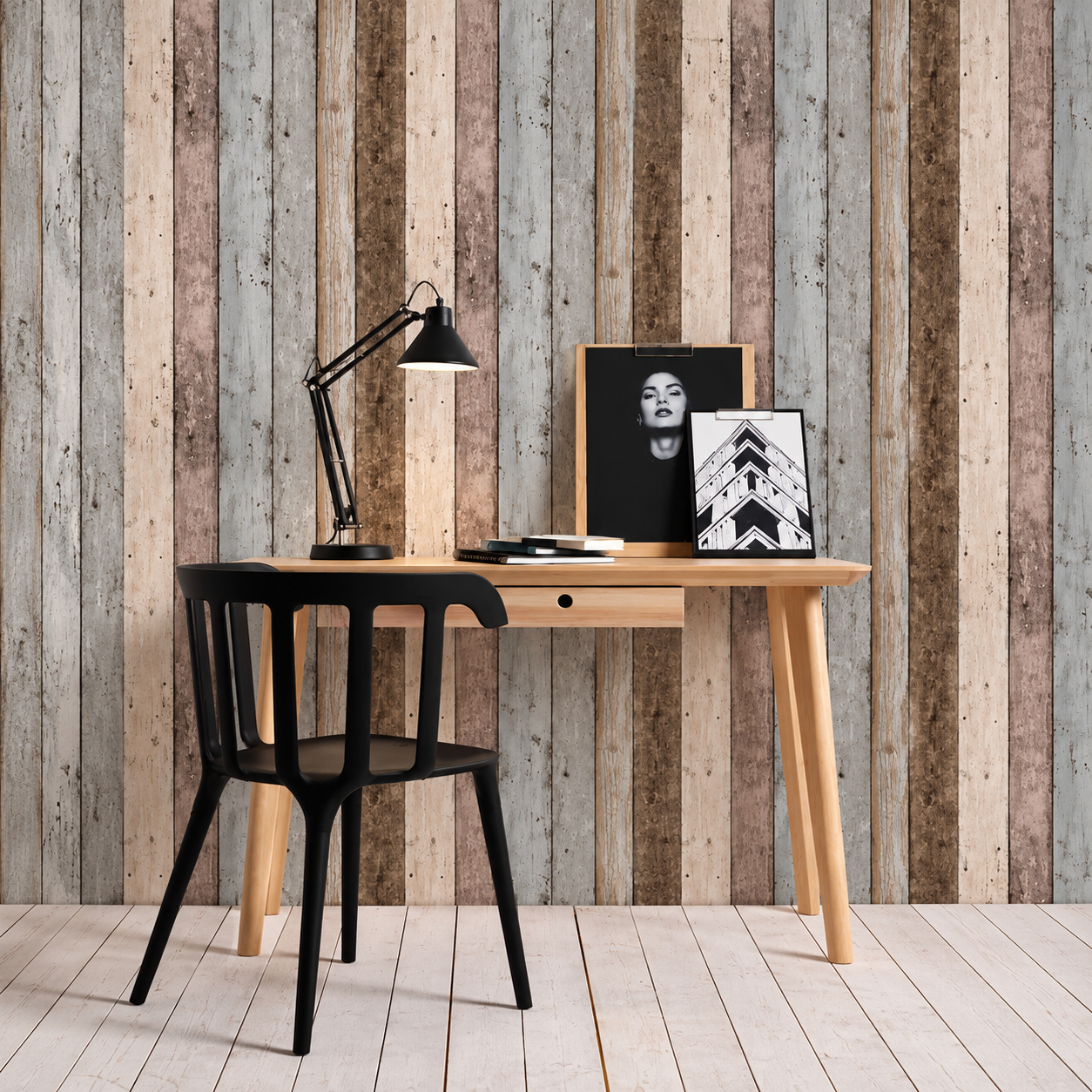 Papel Pintado Efecto Madera Envejecida