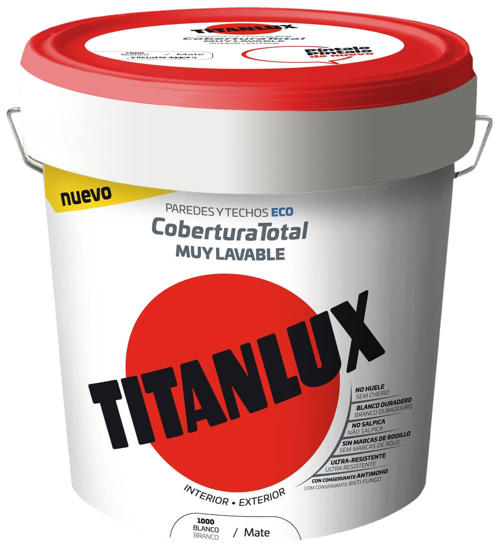 Pintura Plástica Mate Titanlux Cobertura Total 15L